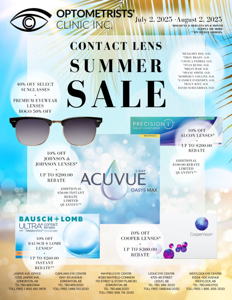 Optometrists' Clinic SUmmer contact lens sale